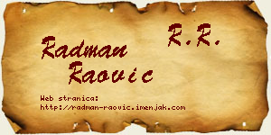 Radman Raović vizit kartica